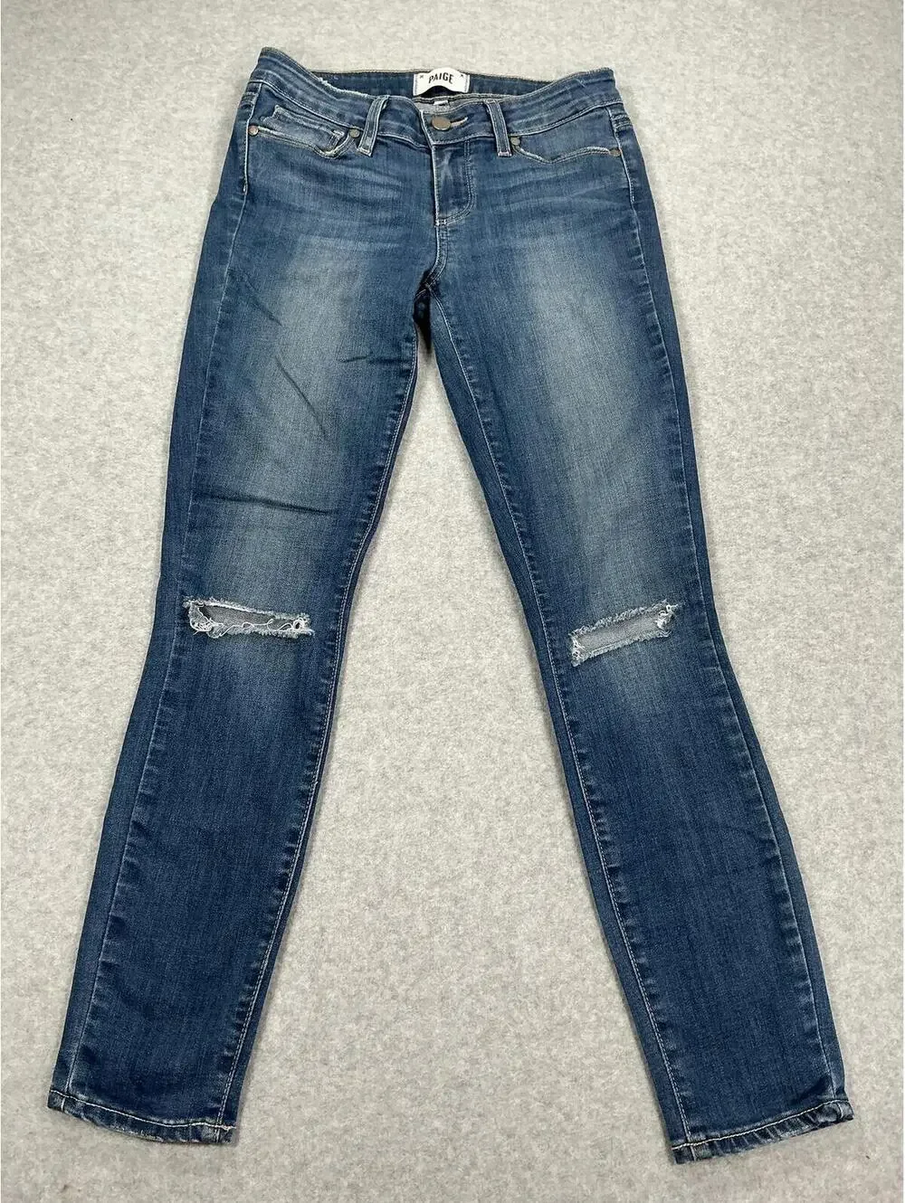 PAIGE‎ Verdugo Ankle Skinny Jeans Distressed Medium Wash Women’s 26